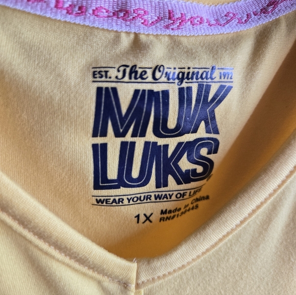 Muk Luks Cloud Knit Women's Sunny Yellow Short Sleeve Dress - Picture 2 of 5